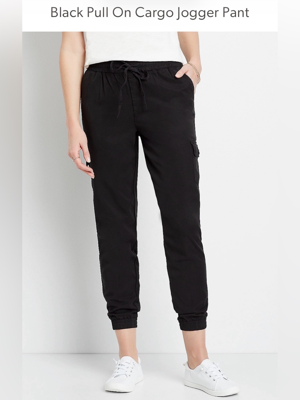 Maurices Black Cargo Jogger Track Pants